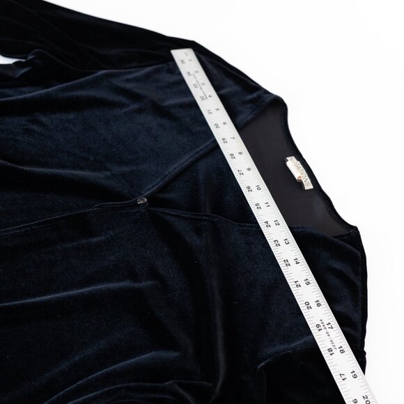 Vintage Notations Black Velvet Twin Top XL Retro Gothic Witchy Vampy Office - Picture 8 of 12